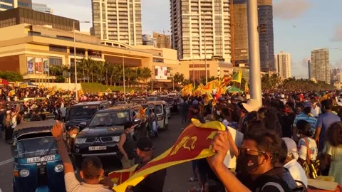 GotaGoGama Sri Lanka Ceylon Protest 2022 Galle Face Colombo Stock Footage 181506483