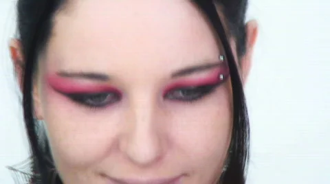 Goth Girl - Close ups - 7 - okay, serious now! Stock Footage