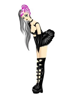 Goth girl Stock Illustration