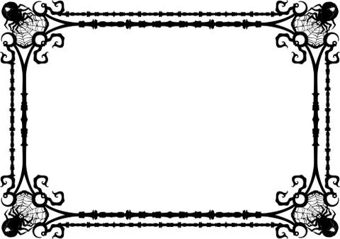 Goth spiders frame Stock Illustration