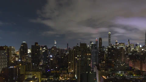 Gotham City Cloudscape Night to Day Stock Footage
