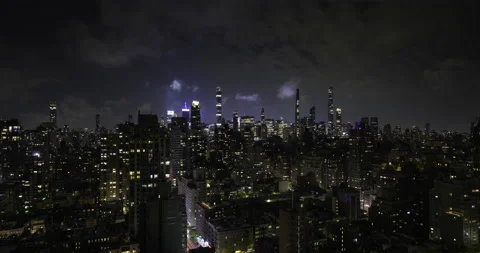 Gotham City Night Clouds Timelapse Stock Footage 239654027