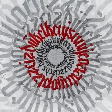 Gothic abstract of modern red calligraphy on Black background. Stock Illustration
