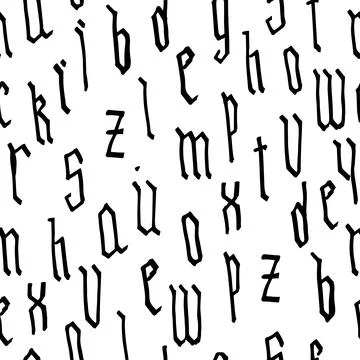 Gothic alphabet pattern seamless, calligraphy, lettering. European Medieval l Stock Illustration