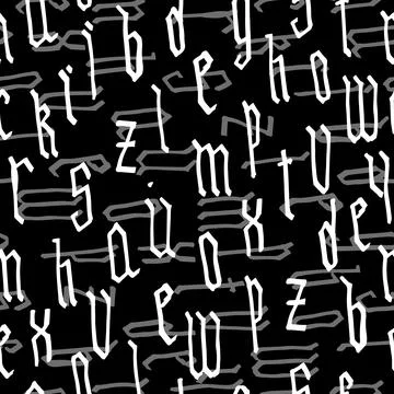 Gothic alphabet pattern seamless, calligraphy, lettering. European Medieval Stock Illustration