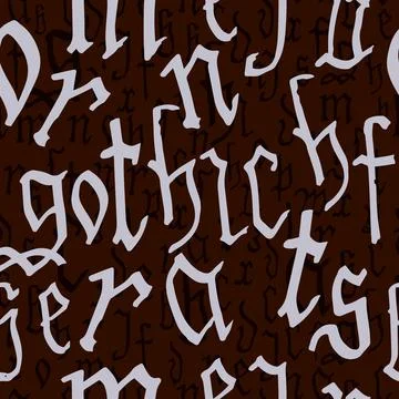Gothic alphabet pattern seamless, calligraphy, lettering. European Medieval イラスト素材