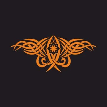 Gothic and tattoo marks. The wings of the Holy Spirit and Jesus fish. Stock Illustration