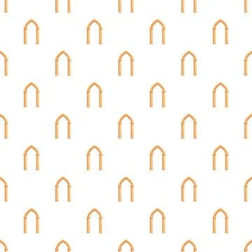 Gothic arch elements repeating in seamless pattern design Illustrazione stock