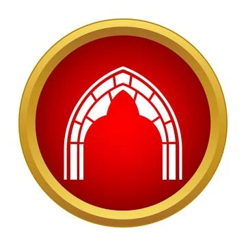 Gothic arch icon showing medieval architectural portal Stock Illustration