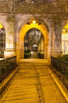 Gothic Arch at Night Photos