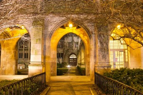 Gothic Arch at Night Photos
