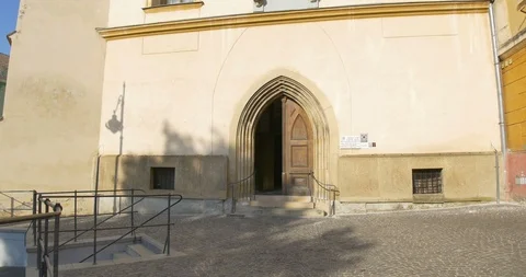 Gothic Arched Door Stock Footage 113768124