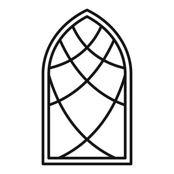 Gothic arched window outline for architecture and religion Stockillustratie