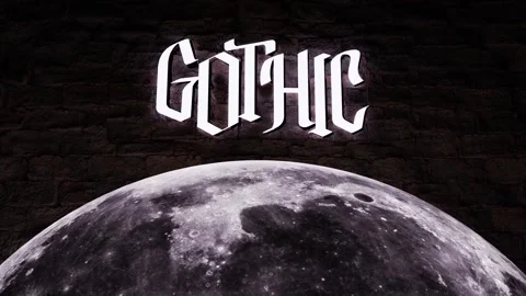 Gothic background with Lettering, Moon and Copy space Stock Footage 311991679