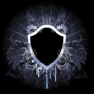 Gothic black shield Illustrazione stock