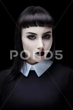 Gothic brunette girl Stock Photos
