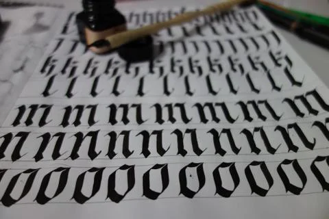 Gothic calligraphy Fotos de archivo