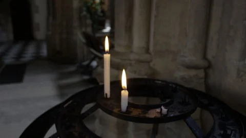 Gothic Candles archictecture Stock Footage