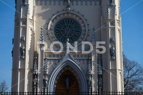 Gothic a cappella and crosses Stock Photos