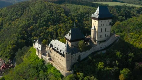 Gothic Castle Karlstejn. Stock Footage 162915321