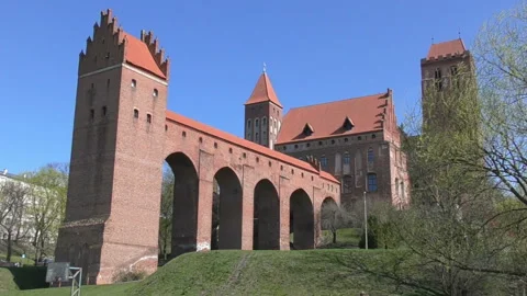 Gothic castle of the Teutonic knights Stock Footage 106467794
