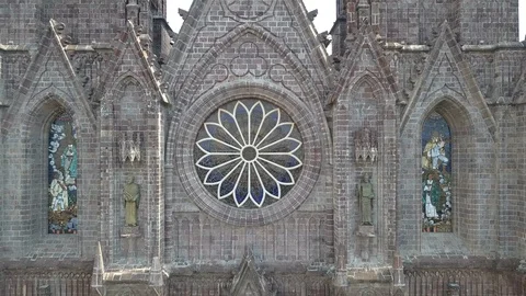 Gothic cathedral aerial Video stock 102779956