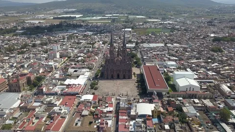 Gothic cathedral aerial Stock Footage 103356333