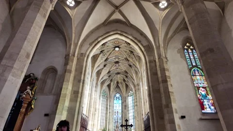 Gothic Cathedral Ceiling Slow Motion - Bratislava St. Martin's Stock Footage 328198256