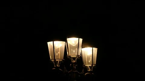 Gothic cathedral illuminated black sky Stock Footage 71414921