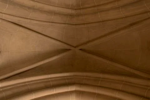 Gothic  cathedral interior arches. ceiling Ogival arch Stock Photos