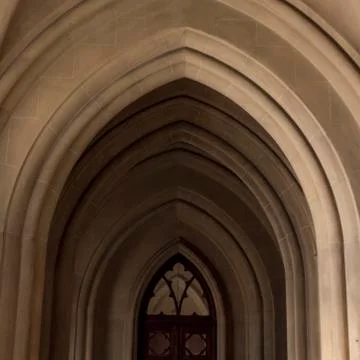 Gothic  cathedral interior arches Stock Photos