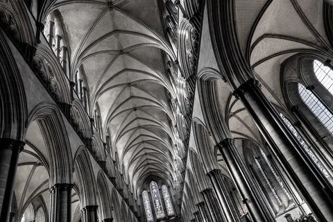 Gothic Cathedral Interior Stock Photos