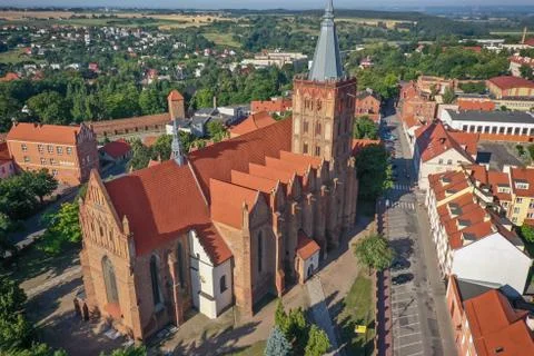 Gothic Cathedral in the middle of an Old Town Fotos de archivo