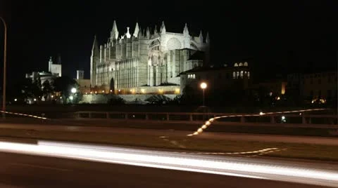 Gothic cathedral, night time lapse Stock-Footage 11069925