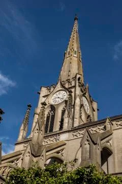 Gothic cathedral under sunny sky Stock Photos
