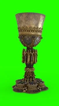 Gothic chalice with green background Illustrazione stock