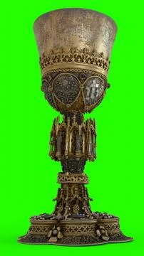 Gothic chalice with green background Stock Illustration
