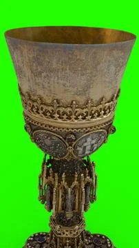 Gothic chalice with green background Illustrazione stock