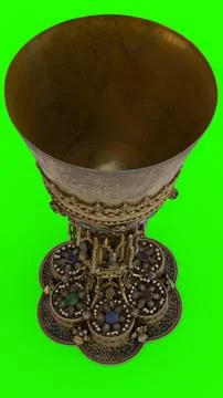 Gothic chalice with green background Stock Illustration