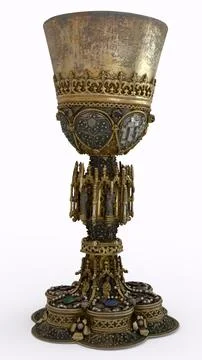 Gothic chalice with white background Stock Illustration