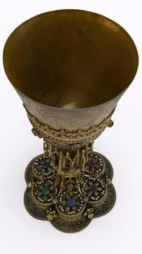 Gothic chalice with white background Illustrazione stock