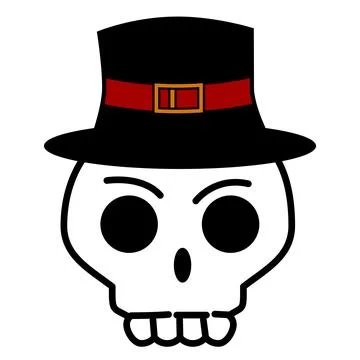Gothic Christmas Skull with hat icon Illustrazione stock