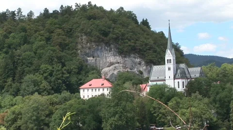 Gothic church bled Stock Footage 845845