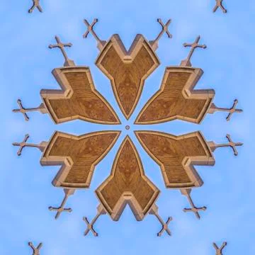 Gothic church decorations made into angled cross Stock Photos