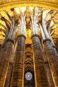 Gothic church interior Stock Photos