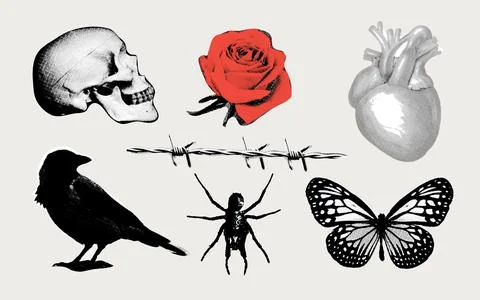 Gothic dark elements Stock Illustration