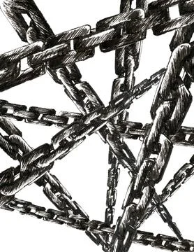 Gothic dark fantasy chains background Stock Illustration