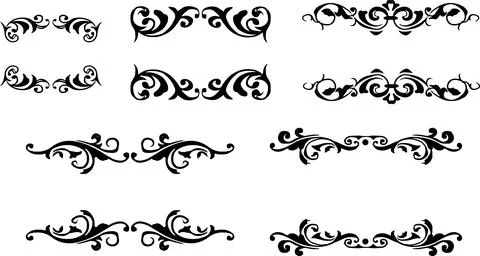 Gothic decorative frame set. enclosure. Stock Illustration