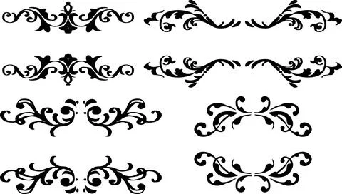 Gothic decorative frame set. enclosure. Stock Illustration