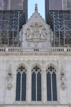 Gothic facade elements of Zagreb Cathedral Foto stock